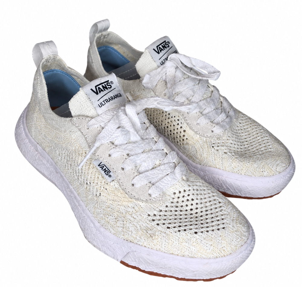 Vans UltraRange Knit Sneakers Men's 5 Women's 6.5 Beige Lace Up Athletic Shoes